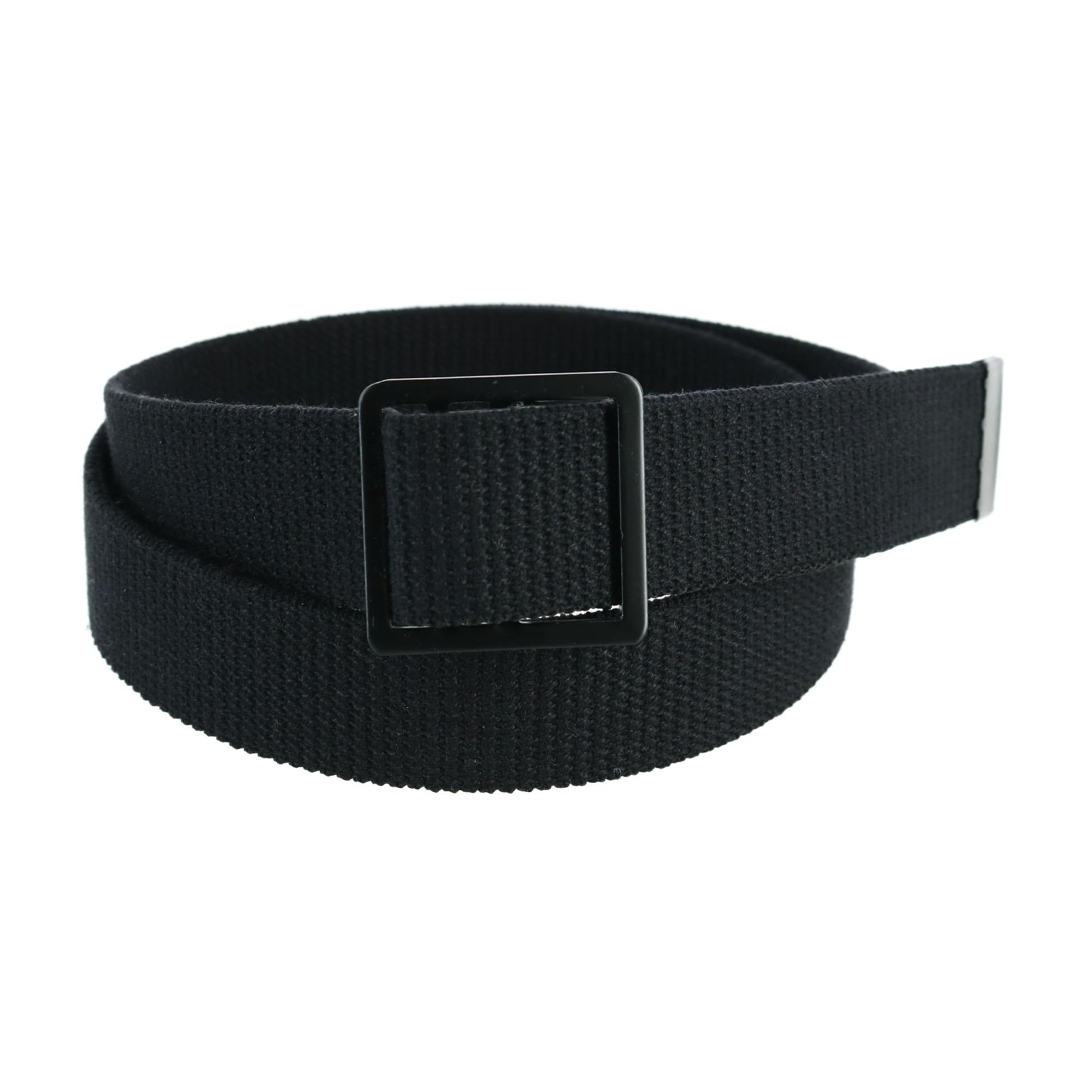 CTM® Men's Military Grade Belt with Open Face Buckle - Black