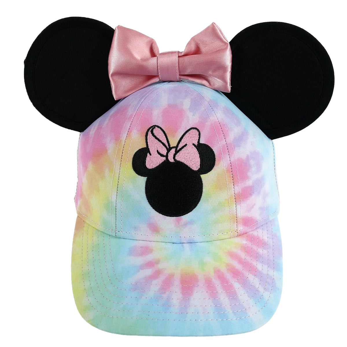Jerry Leigh Disney Kids Tie Dye Minnie Mouse Baseball Cap with Bow and Ears - Multi