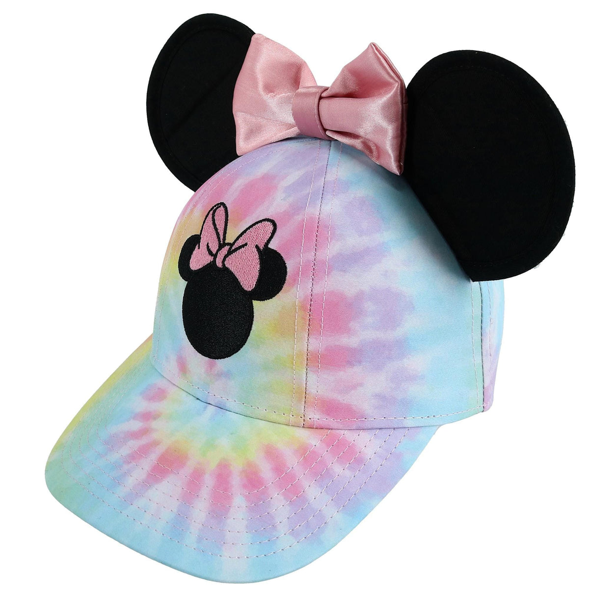 Jerry Leigh Disney Kids Tie Dye Minnie Mouse Baseball Cap with Bow and Ears - Multi