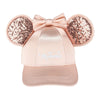 Girl's Rose Gold Minnie Mouse Baseball Cap with Bling Ears