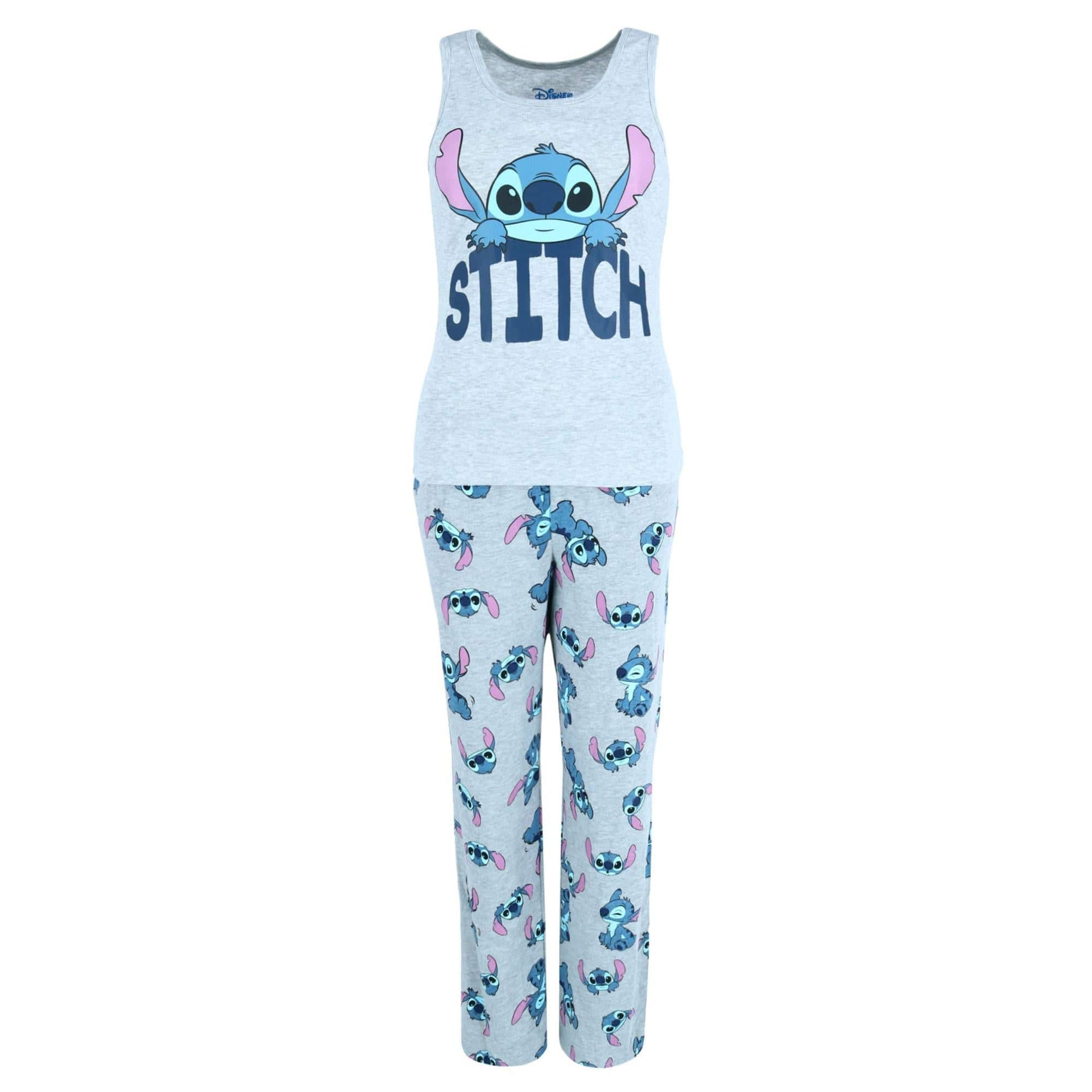 Jerry Leigh Women's Stitch Tank and Lounge Pant Pajama Set - Grey