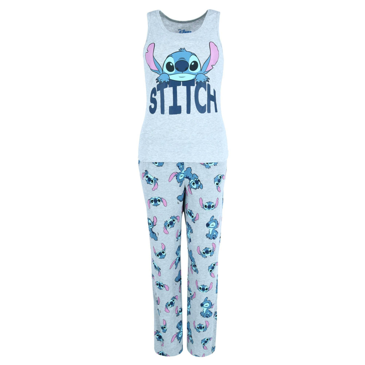 Jerry Leigh Women's Stitch Tank and Lounge Pant Pajama Set - Grey
