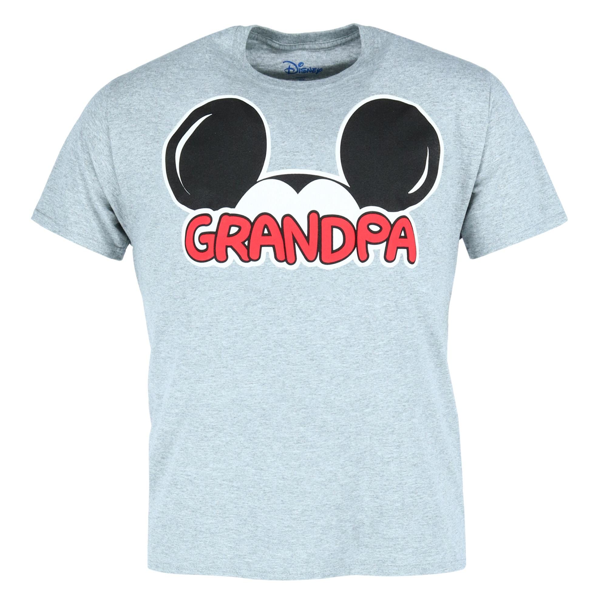 Jerry Leigh Men's Mickey Mouse Grandpa Family T-Shirt - Grey