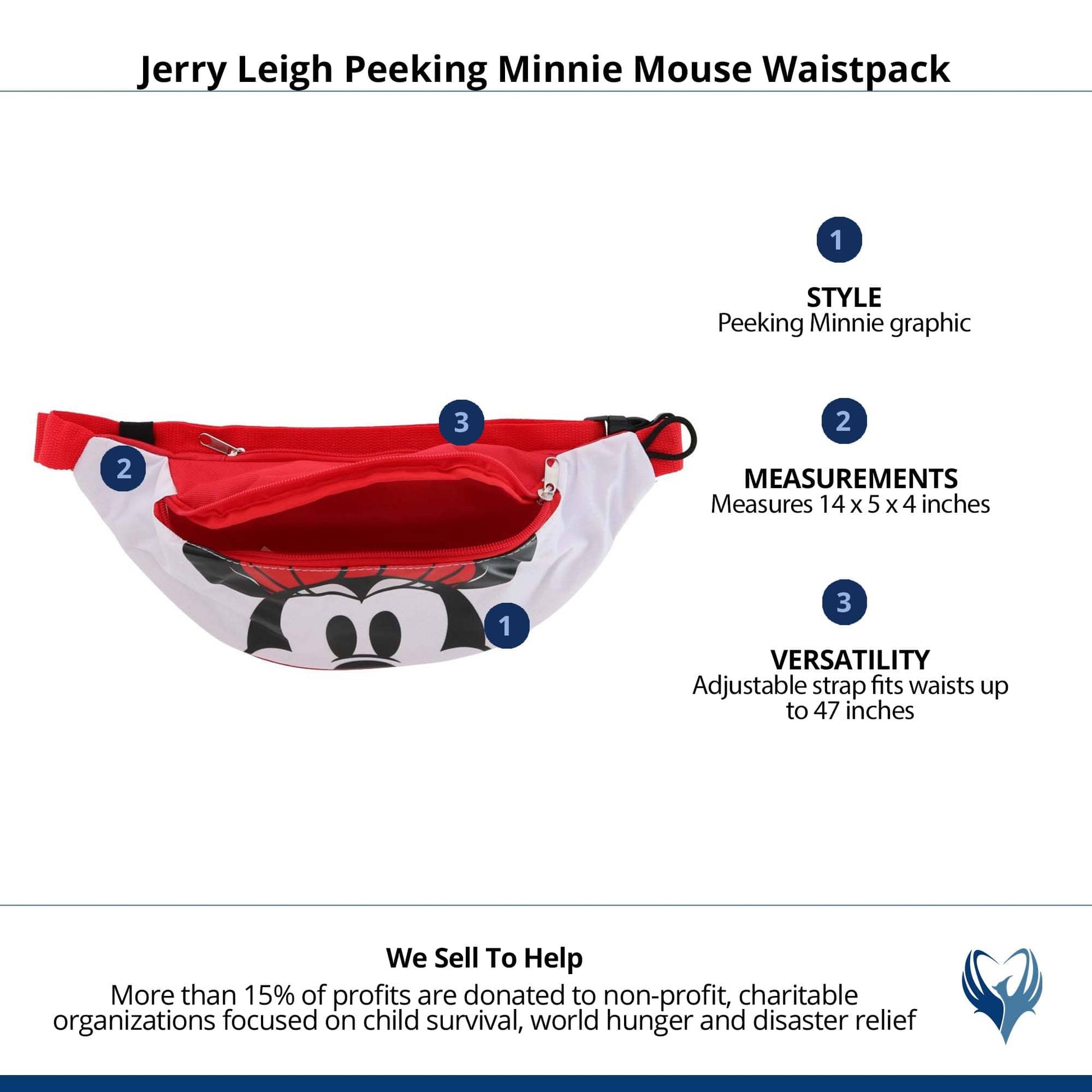 Jerry Leigh Peeking Minnie Mouse Waistpack - Red