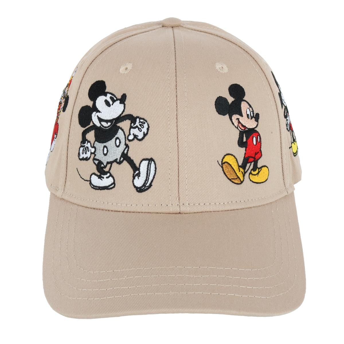 Jerry Leigh Unisex Mickey Mouse Through the Years Baseball Hat - Tan