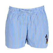 Women's Elevated Mickey Mouse Embroidered Striped Short