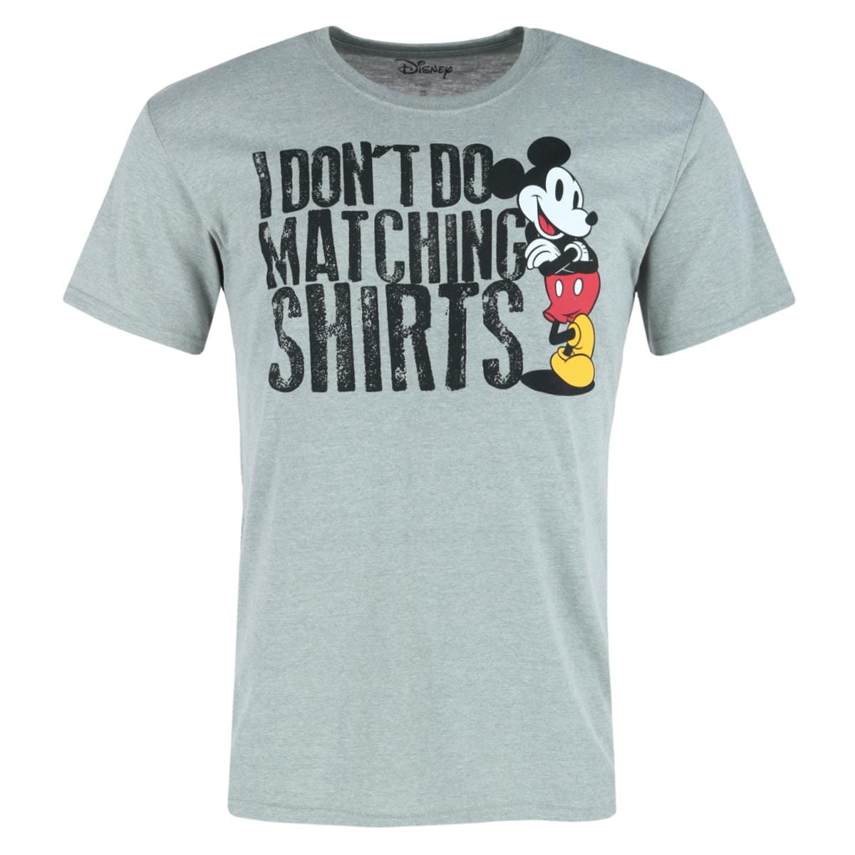 Jerry Leigh Men's Disney Don't Do Matching Shirts Short Sleeve T-Shirt - Grey