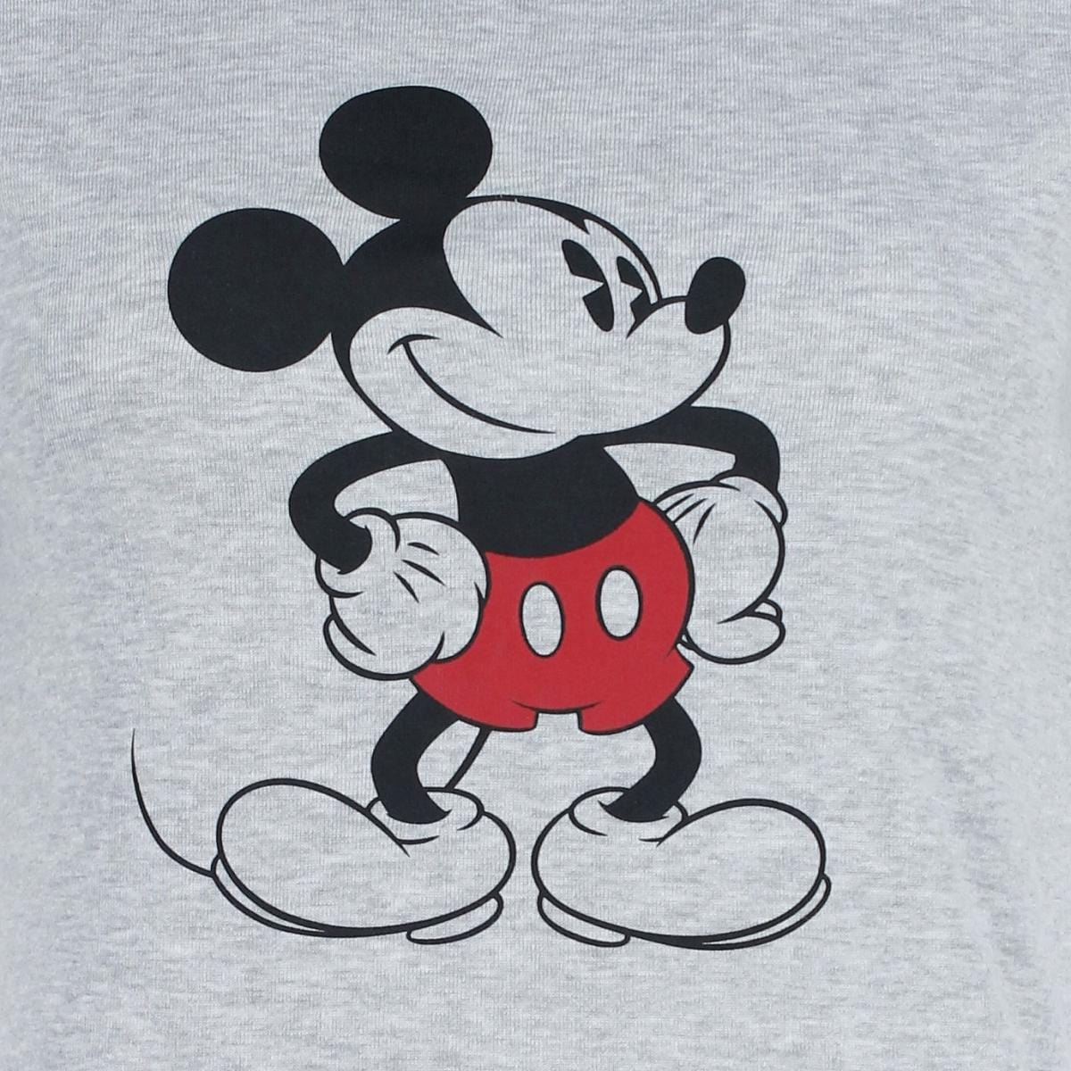 Jerry Leigh Women's Disney Mickey Mouse Cap Sleeve Tee - Grey