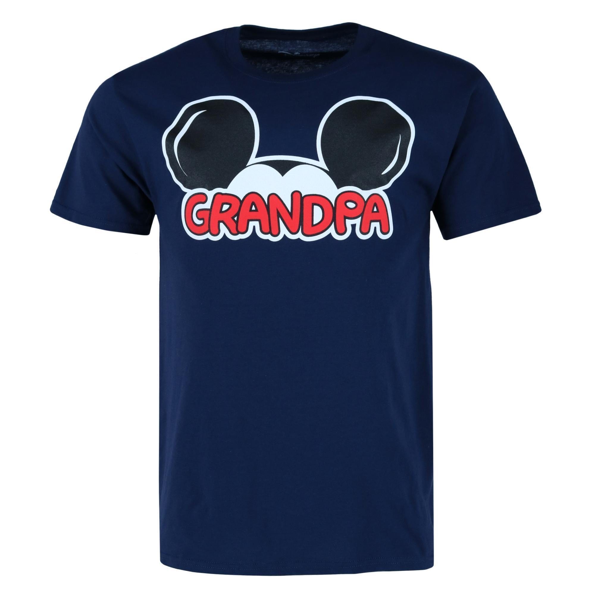 Jerry Leigh Men's Big and Tall Mickey Mouse Grandpa Family T-Shirt - Navy