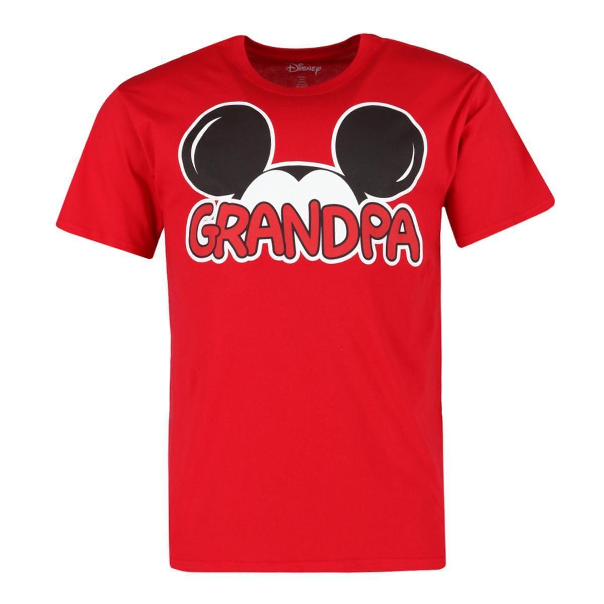 Jerry Leigh Men's Big and Tall Mickey Mouse Grandpa Family T-Shirt - Red