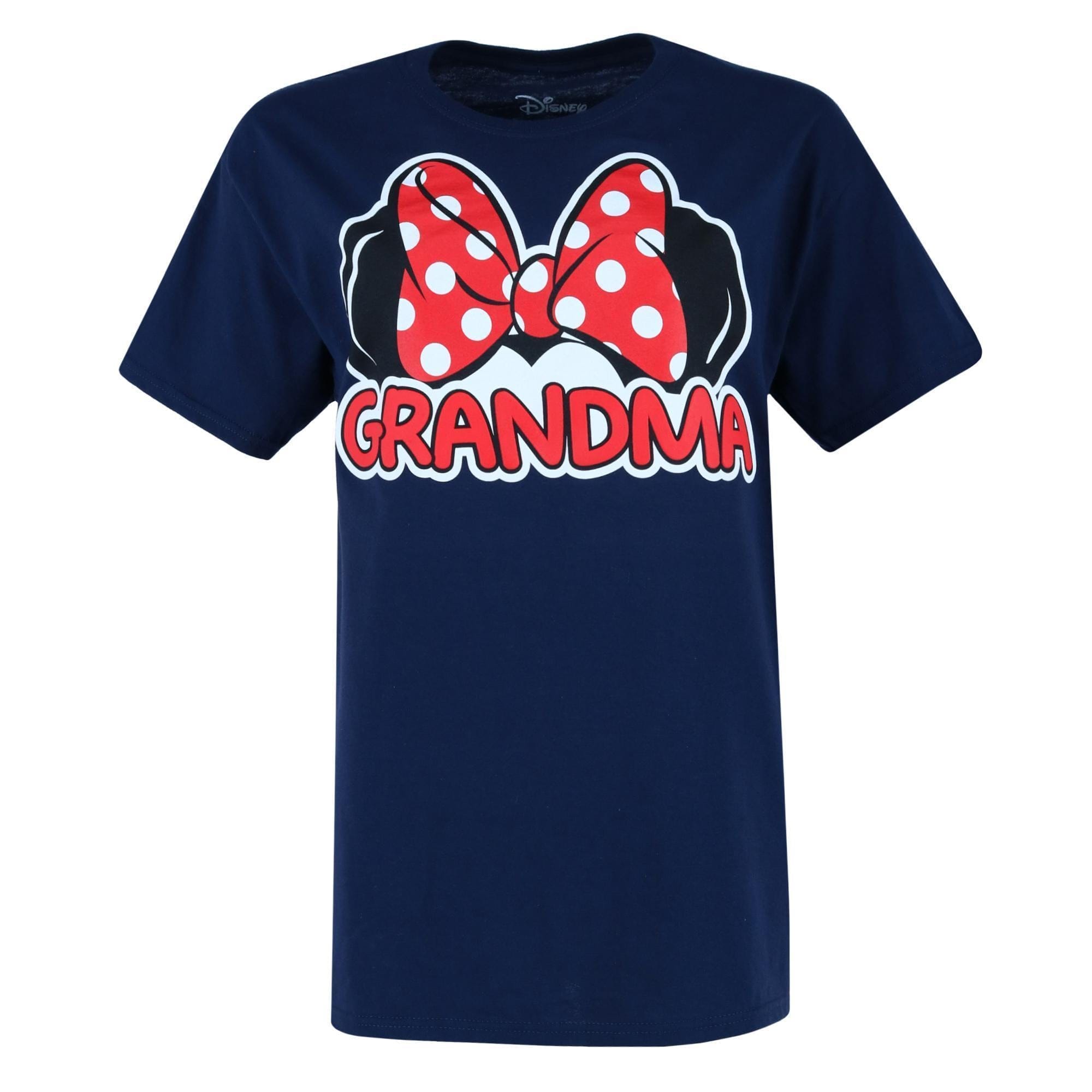 Jerry Leigh Women's Disney Minnie Mouse Grandma Family T-Shirt - Navy
