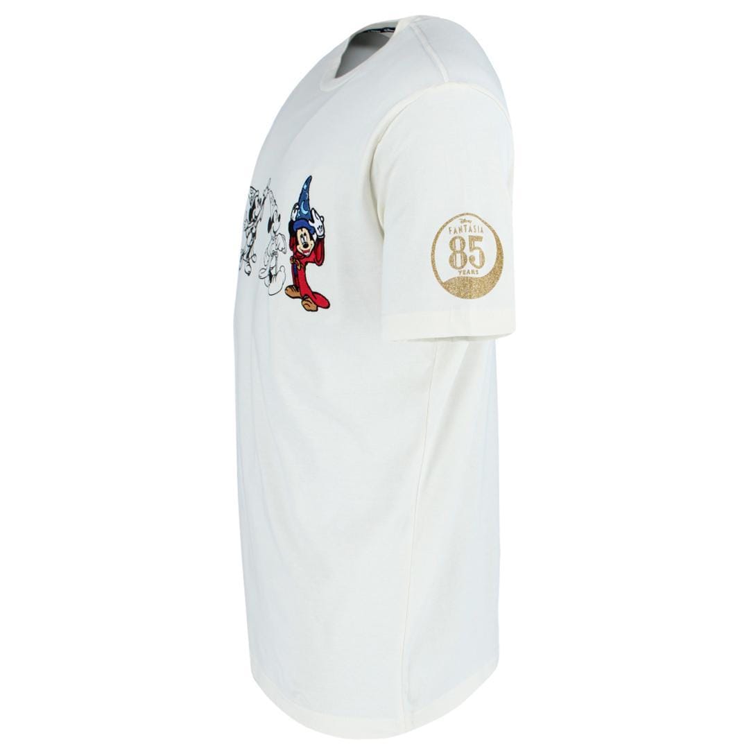 Jerry Leigh Unisex Adult Mickey Mouse Fantasia Anniversary T Shirt - Ivory