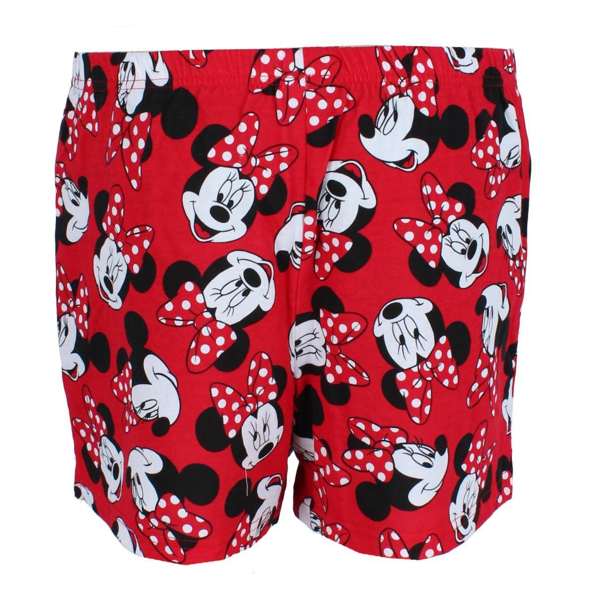 Jerry Leigh Women's Minnie Mouse Bow Toss Soft Short - Red