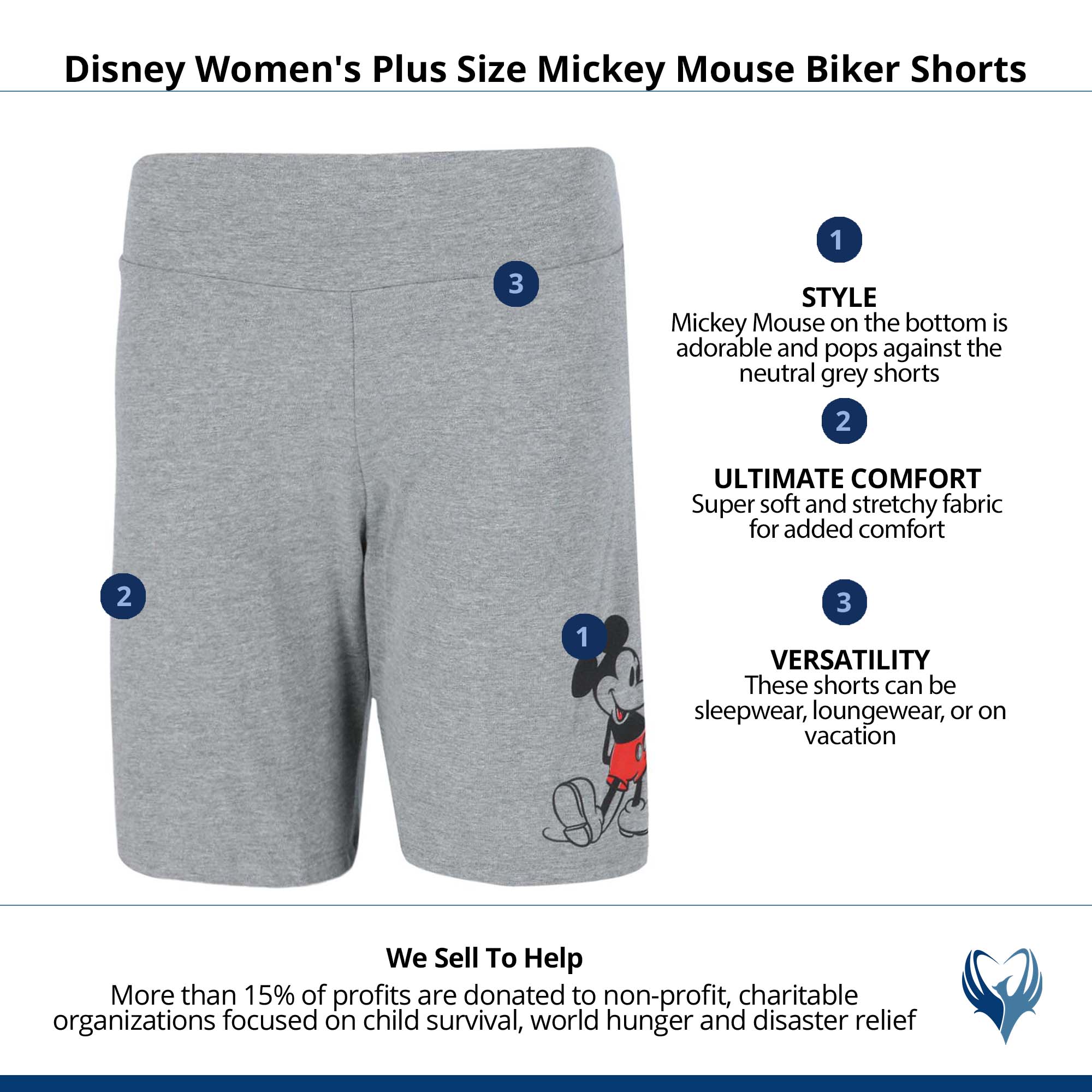Women's Plus Size Disney Mickey Mouse Biker Shorts by Jerry Leigh