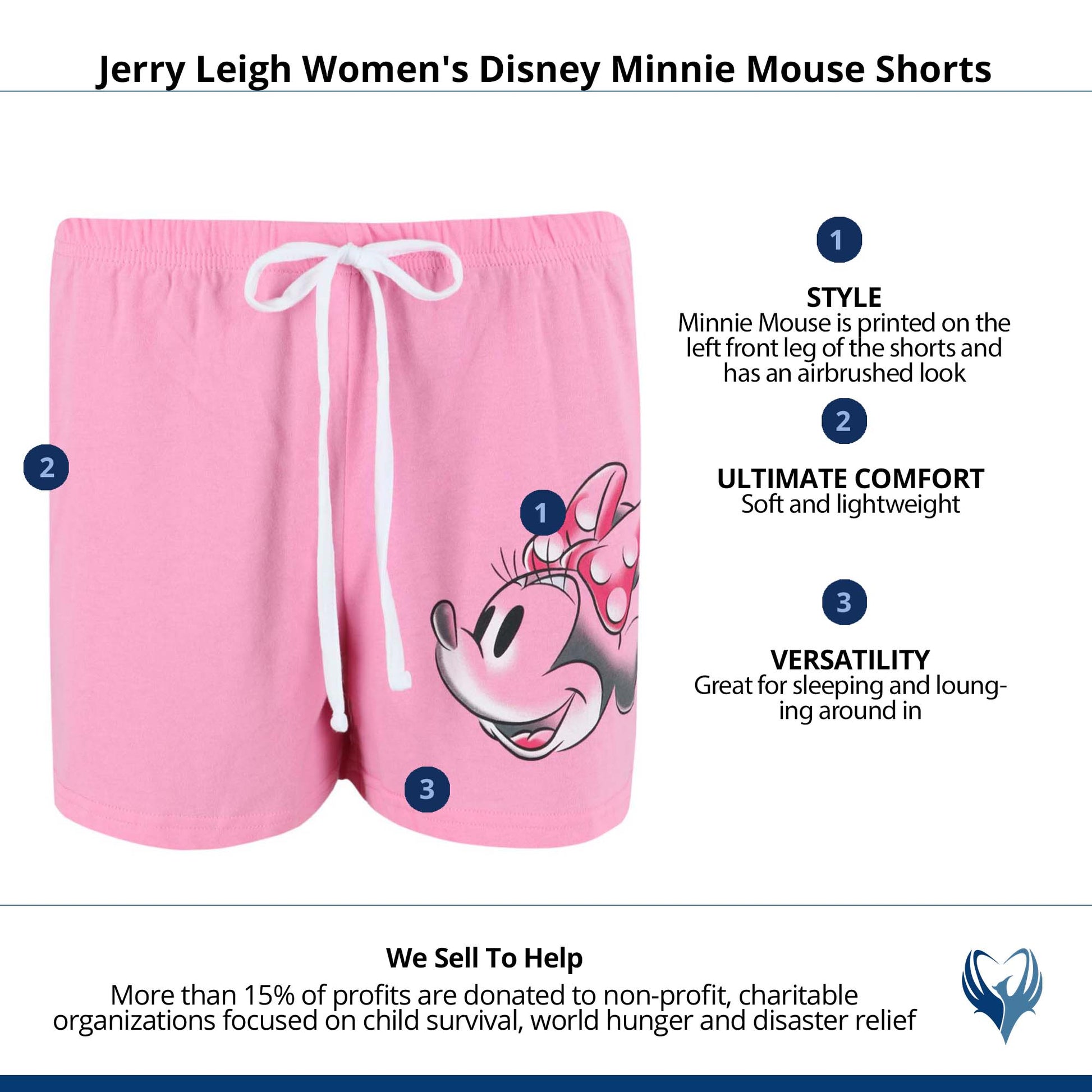 Jerry Leigh Women's Disney Minnie Mouse Shorts - Pink