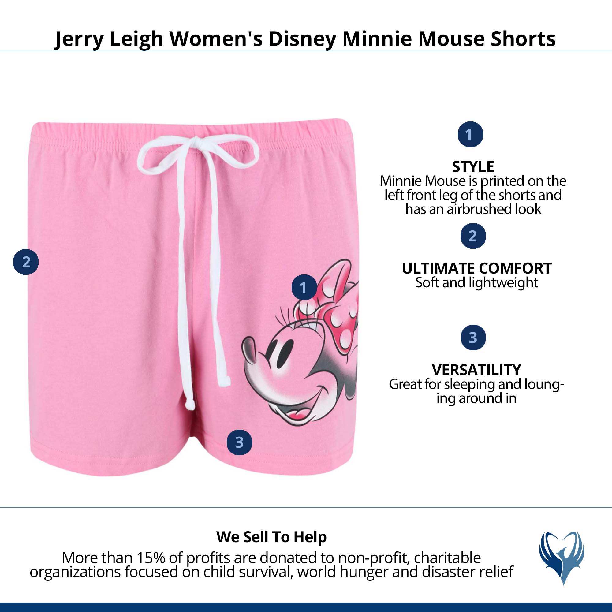 Jerry Leigh Women's Disney Minnie Mouse Shorts - Pink