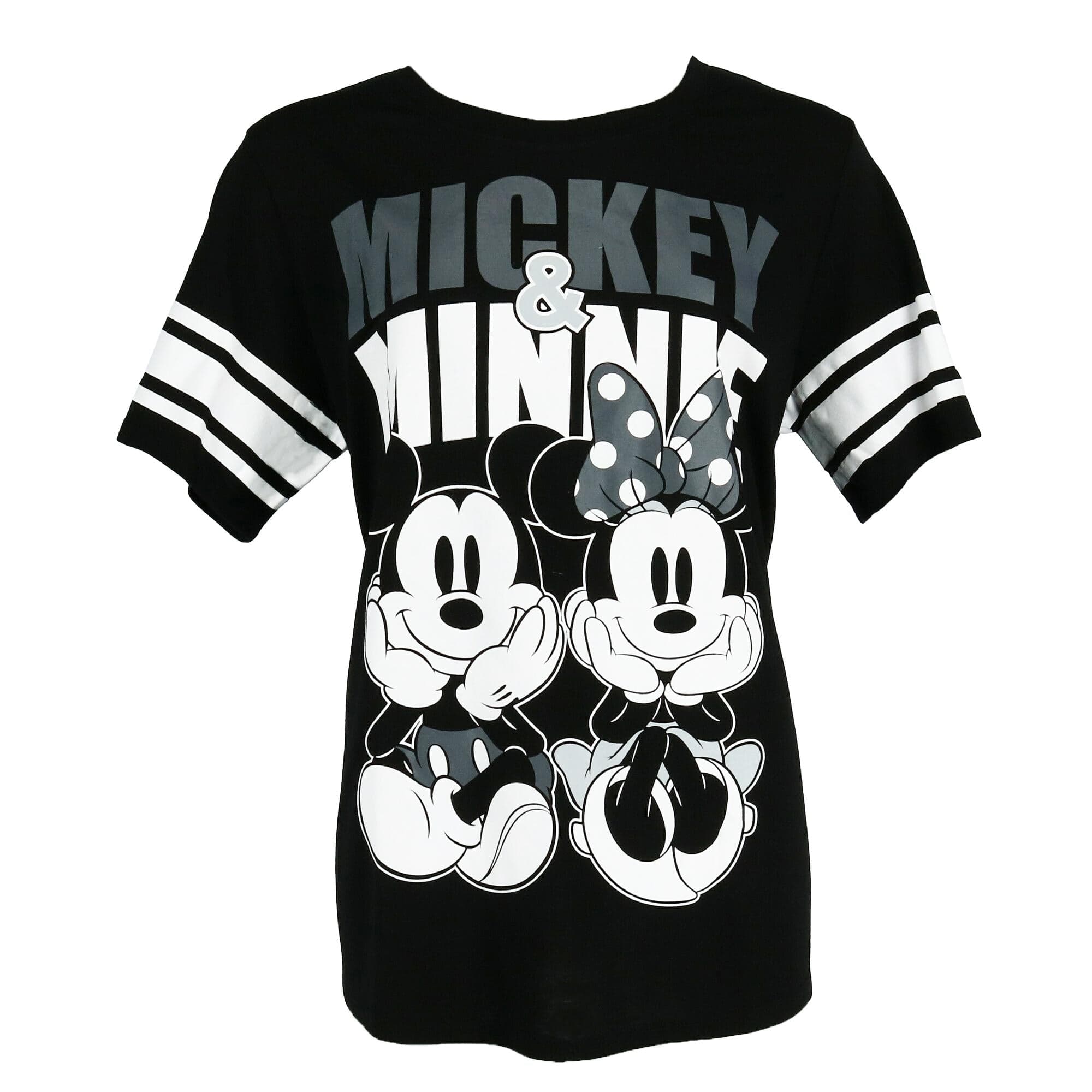 Disney Women's Plus Size Mickey and Minnie Mouse Jersey Tee