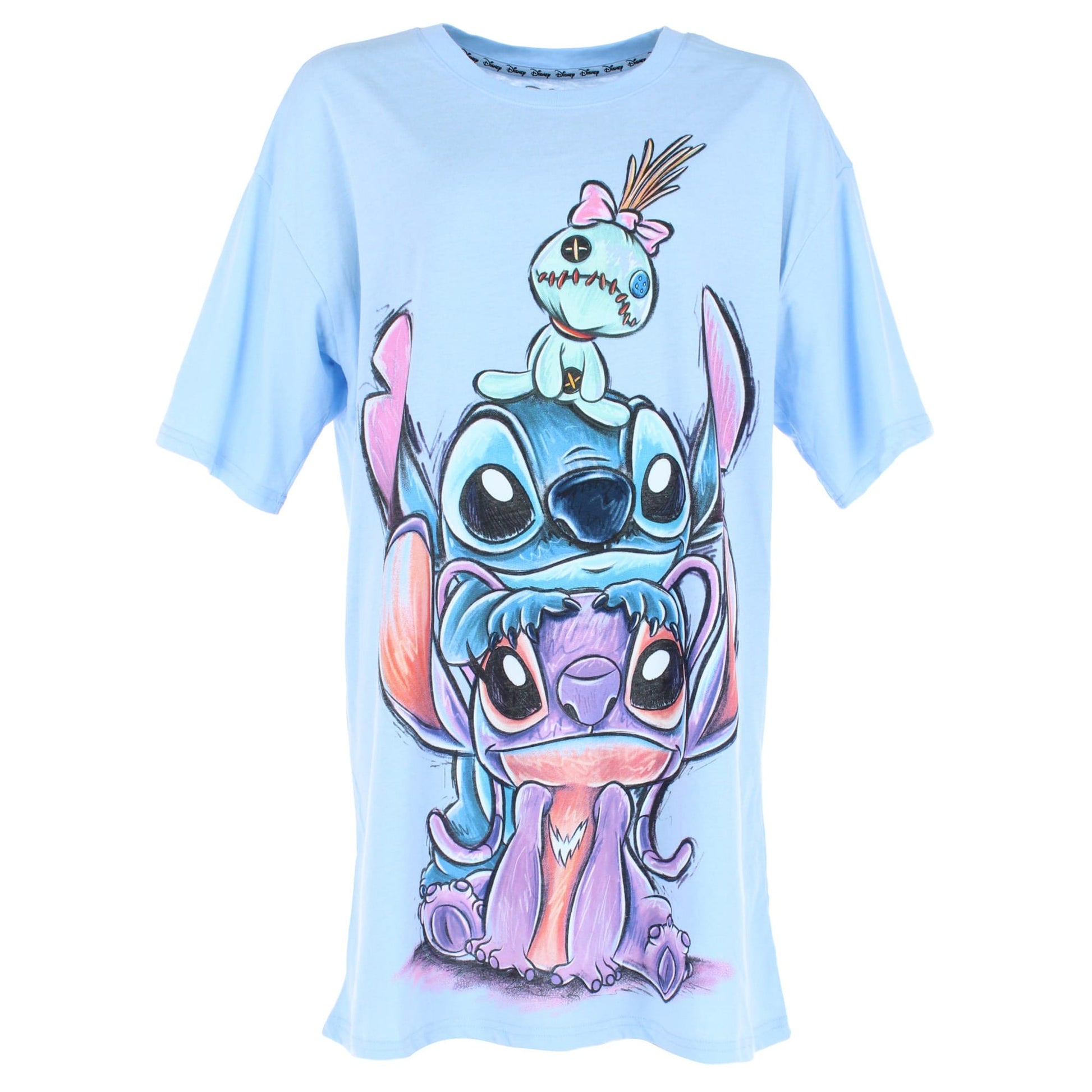 Jerry Leigh Juniors Disney Oversized Stitch and Angela Tee Shirt Dress - Juniors Disney Oversized Stitch and Angela Tee Shirt Dress