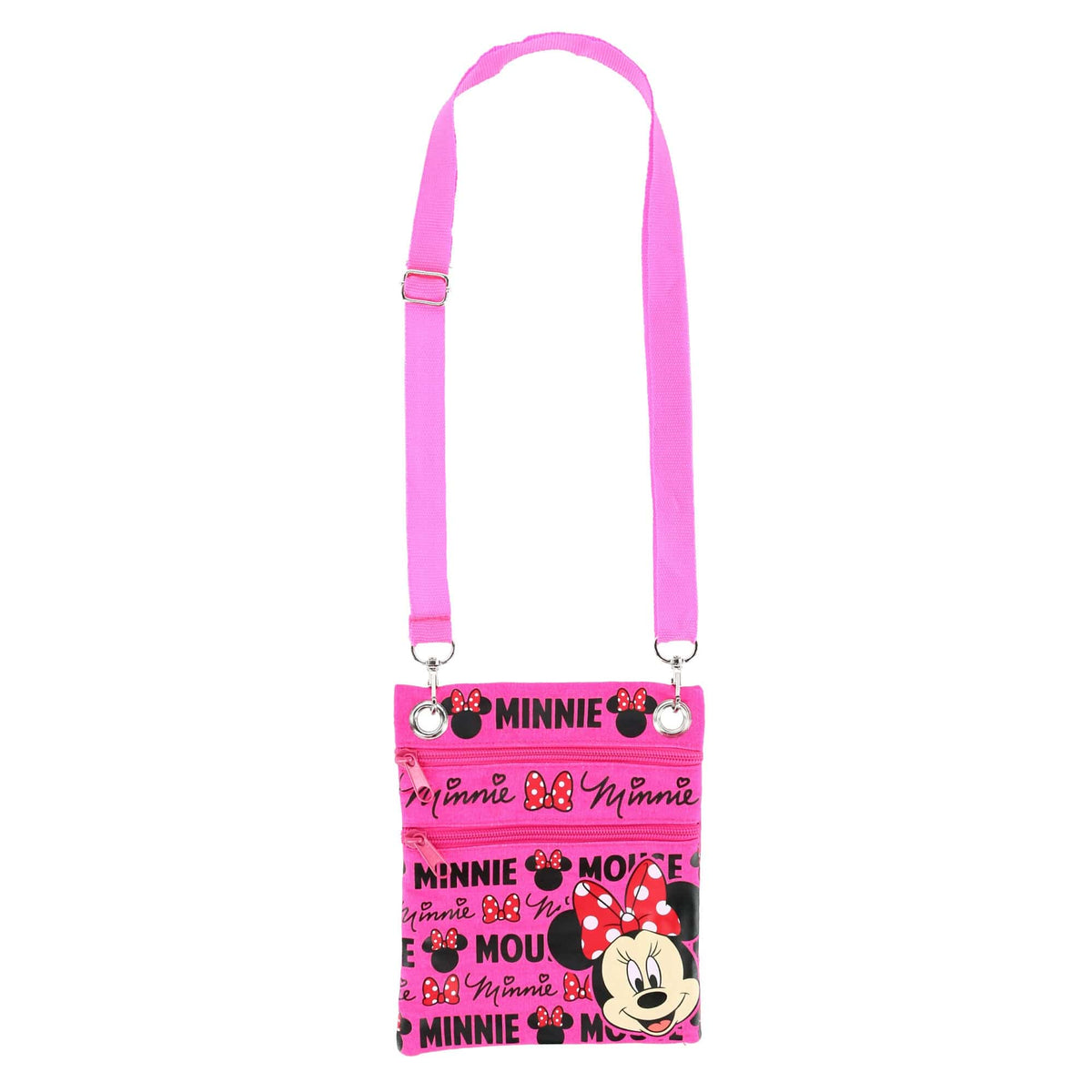 Jerry Leigh Disney Minnie Mouse Ears & Bow Passport Crossbody Bag - Pink