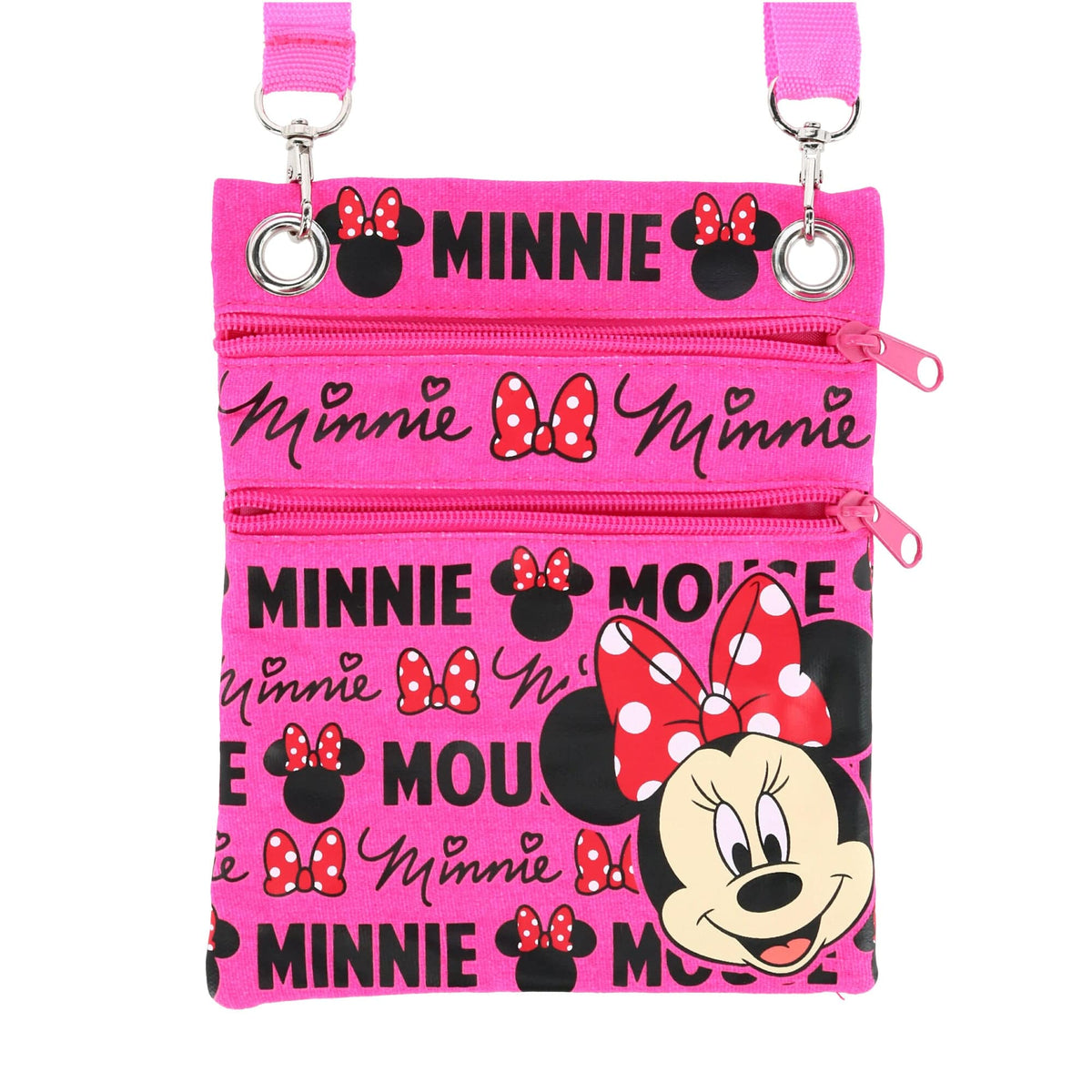 Jerry Leigh Disney Minnie Mouse Ears & Bow Passport Crossbody Bag - Pink