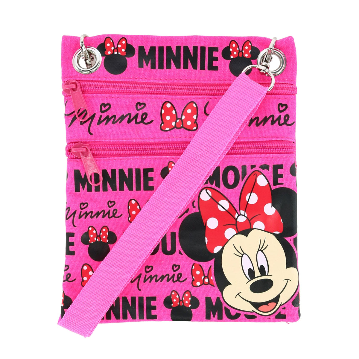Jerry Leigh Disney Minnie Mouse Ears & Bow Passport Crossbody Bag - Disney Minnie Mouse Ears & Bow Passport Crossbody Bag