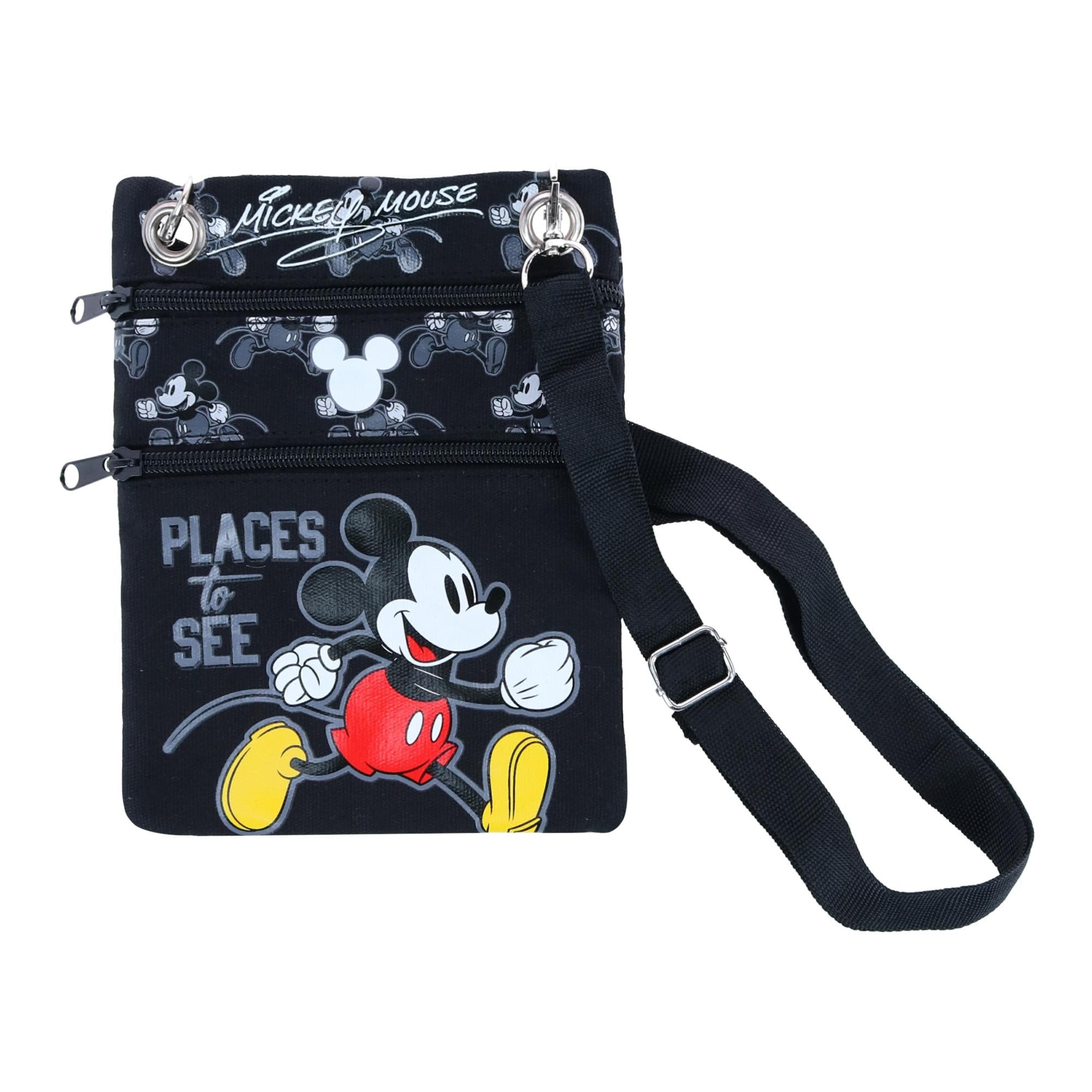 Jerry Leigh Disney Mickey Mouse Places to See Passport Crossbody Bag - Disney Mickey Mouse Places to See Passport Crossbody Bag