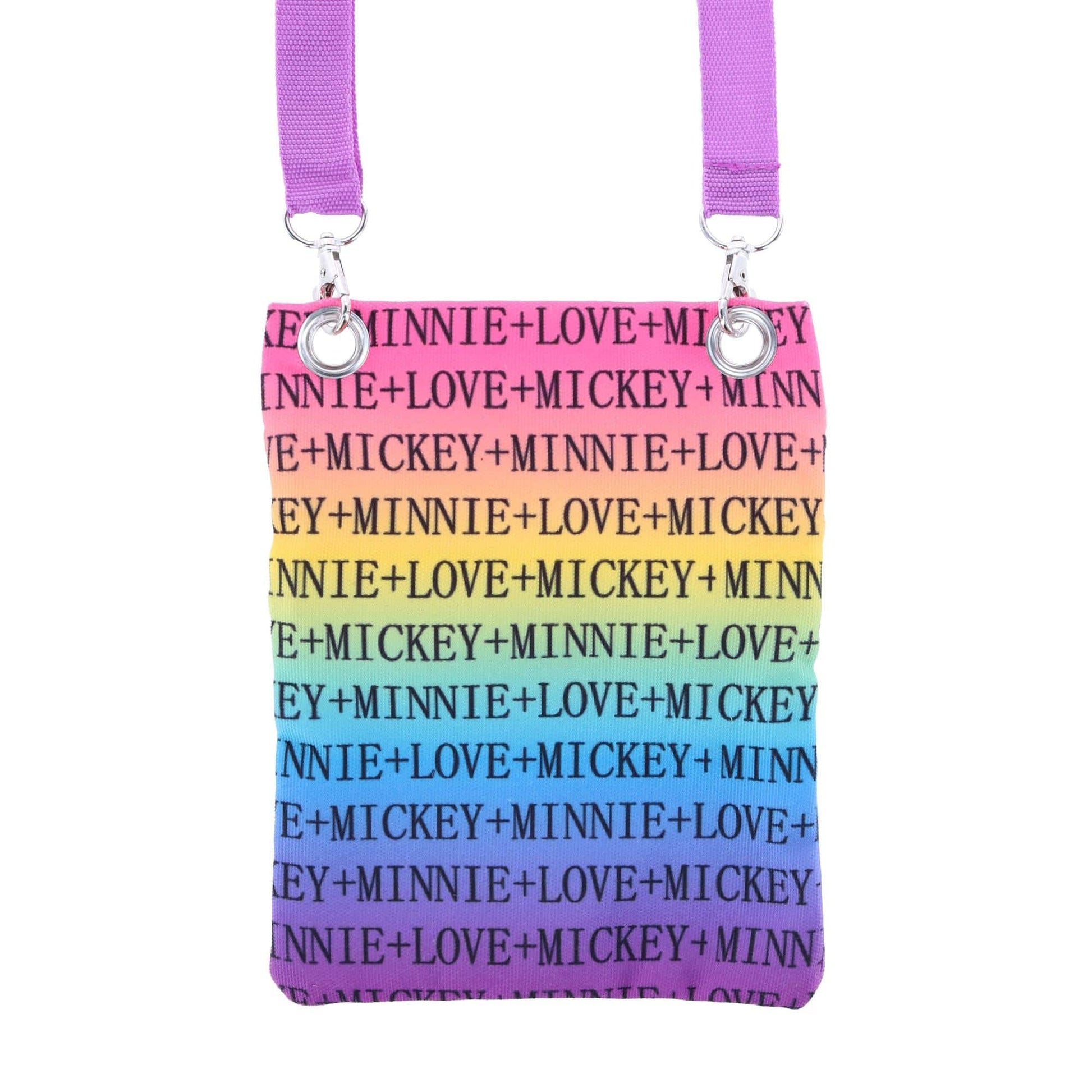 Jerry Leigh Disney Mickey and Minnie Mouse Rainbow Passport Crossbody Bag - Multi