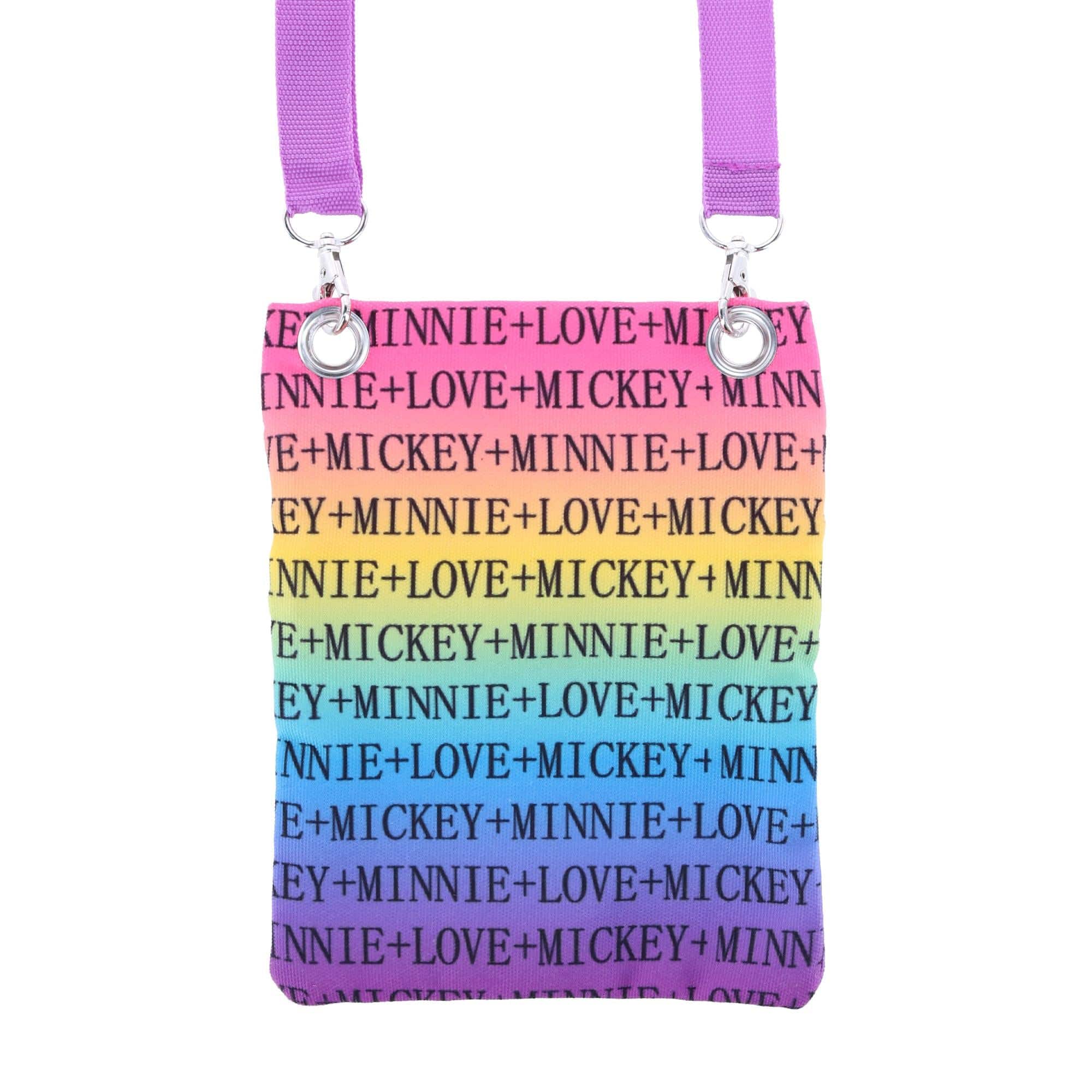 Jerry Leigh Disney Mickey and Minnie Mouse Rainbow Passport Crossbody Bag - Multi