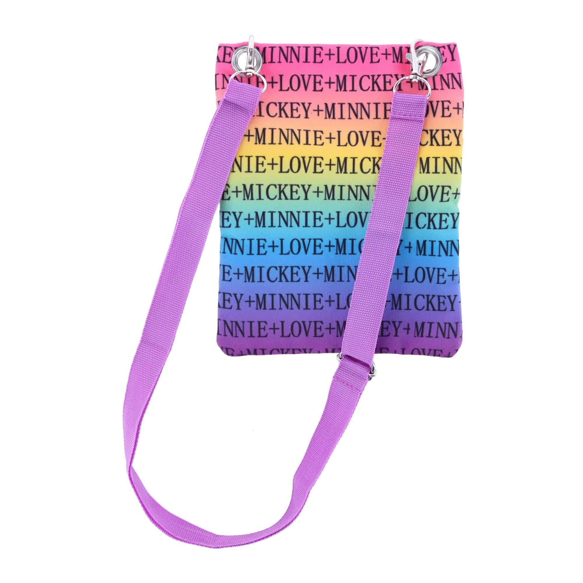 Jerry Leigh Disney Mickey and Minnie Mouse Rainbow Passport Crossbody Bag - Multi