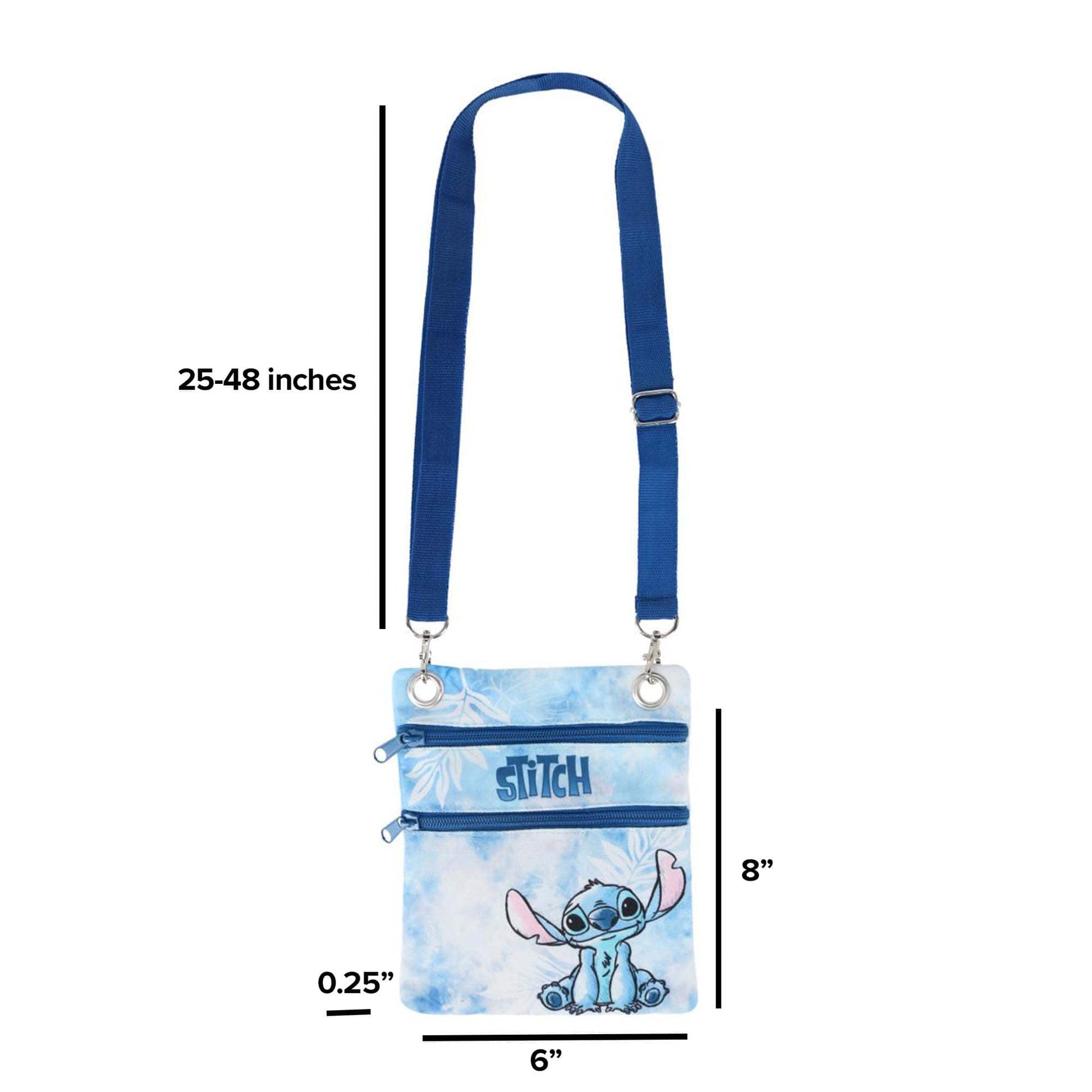 Jerry Leigh Disney Stitch Blue Passport Crossbody Bag - Blue