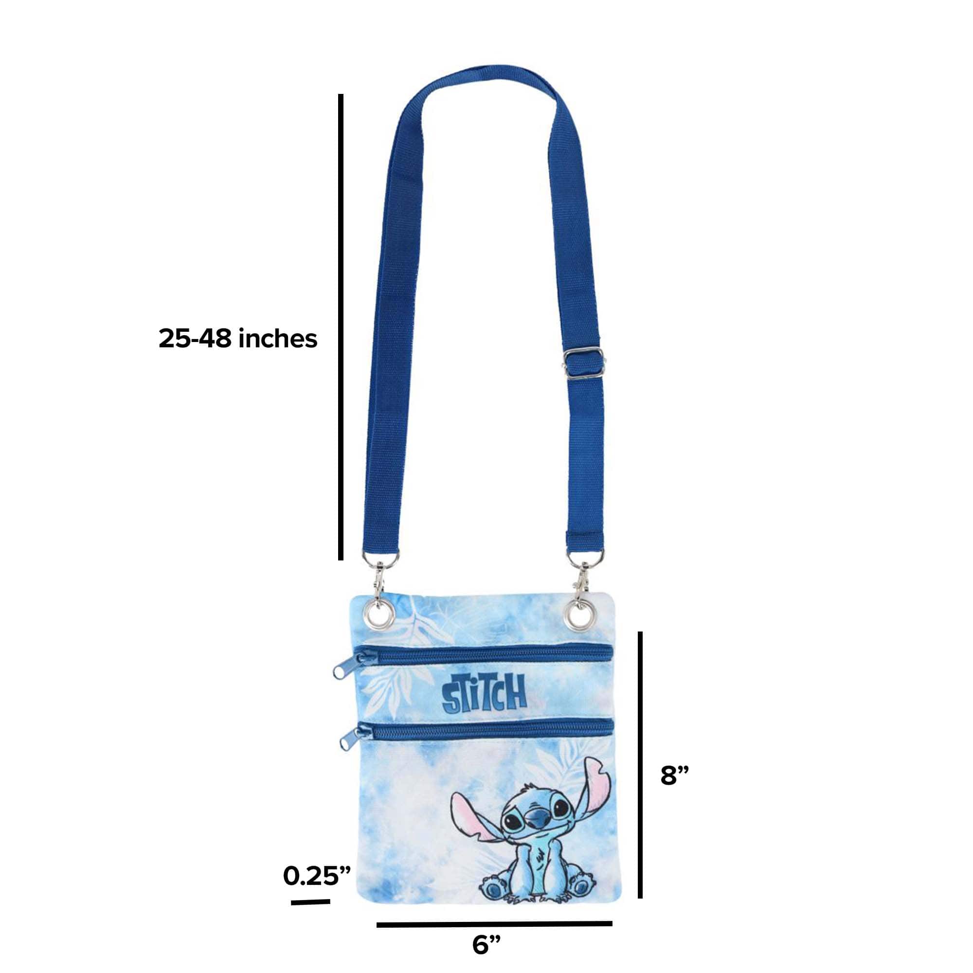 Jerry Leigh Disney Stitch Blue Passport Crossbody Bag - Blue