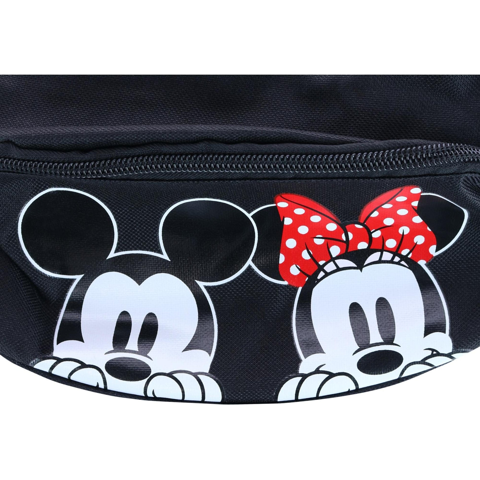Jerry Leigh Disney Peeking Mickey Mouse and Minnie Mouse Fanny Waist Pack - Black