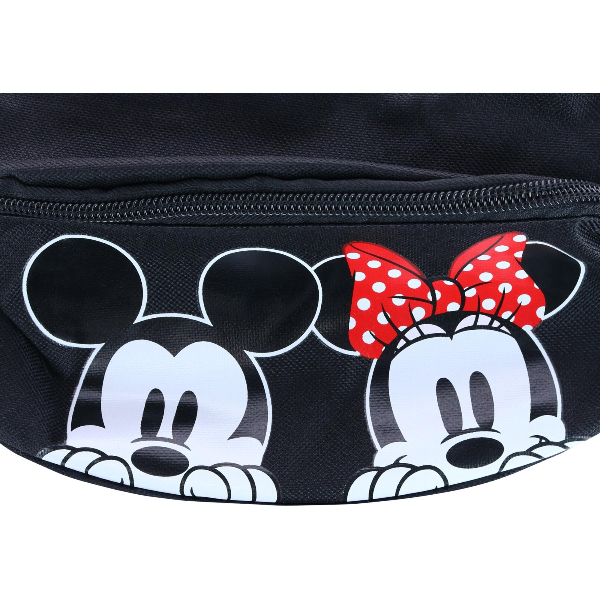 Jerry Leigh Disney Peeking Mickey Mouse and Minnie Mouse Fanny Waist Pack - Black