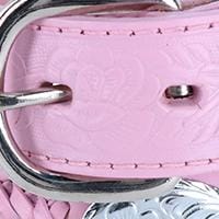 CTM® Girls Rose Concho Leather Belt - Pink