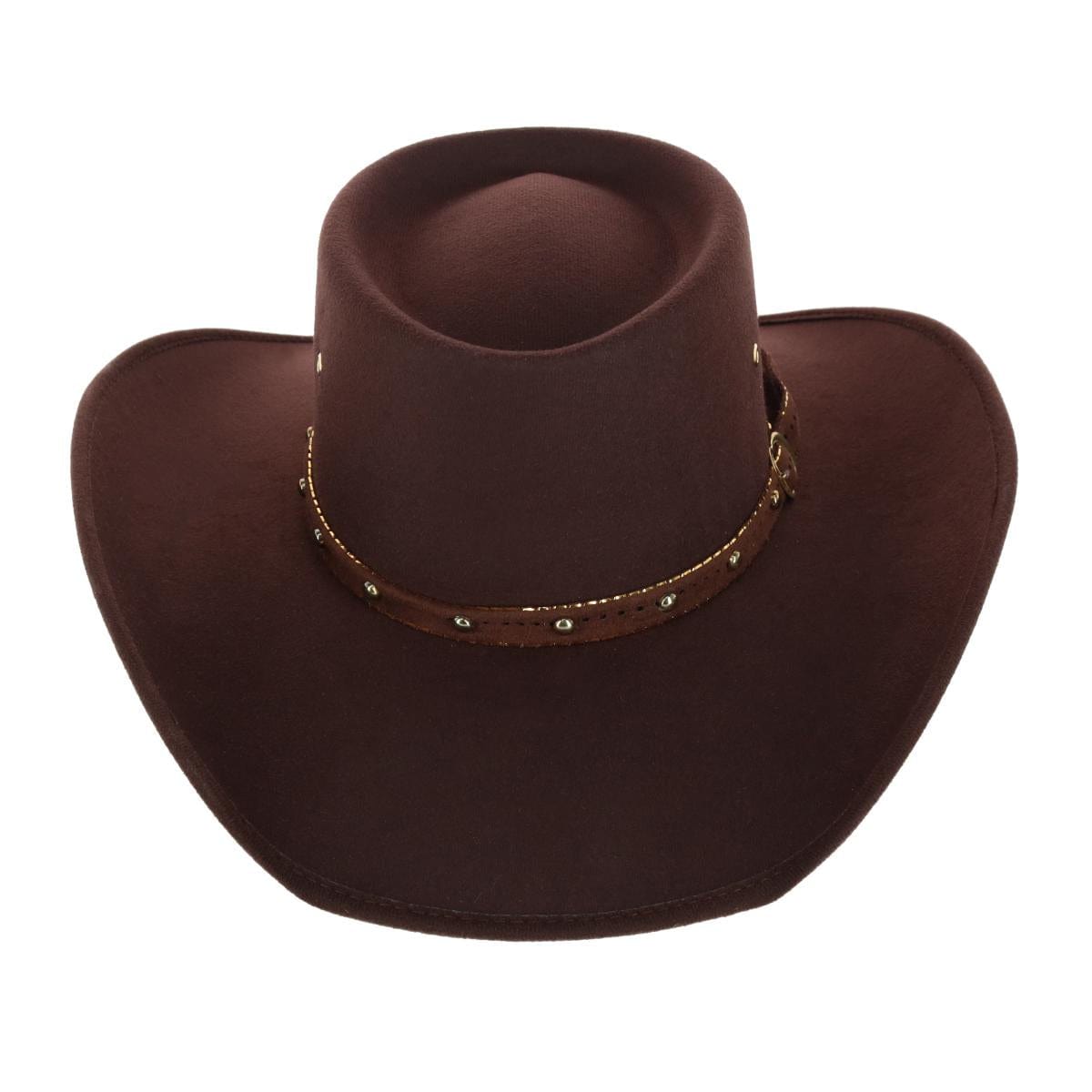 CTM® Men's Felt Western Gambler Hat with Studded Hatband - Men's Felt Western Gambler Hat with Studded Hatband