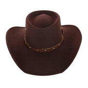 Men's Felt Western Gambler Hat with Studded Hatband