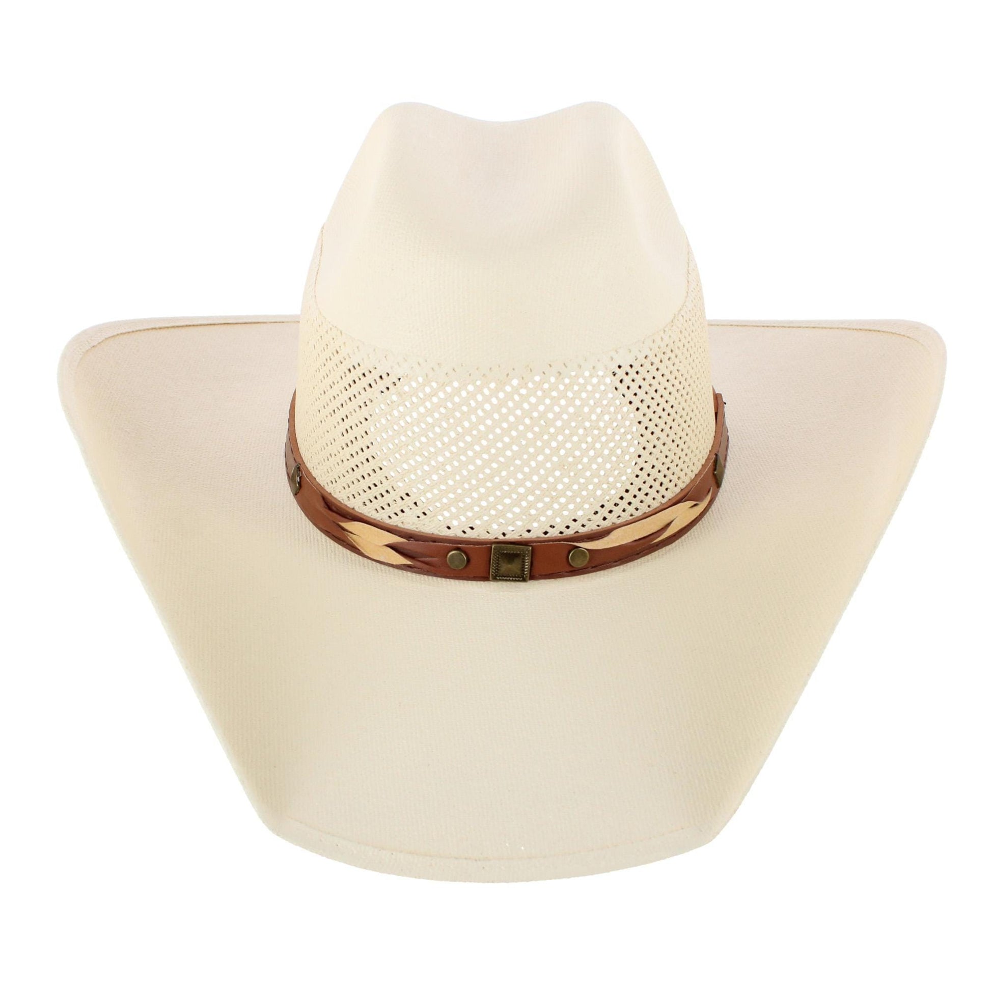 CTM® Men's Canvas Cowboy Western Hat - White