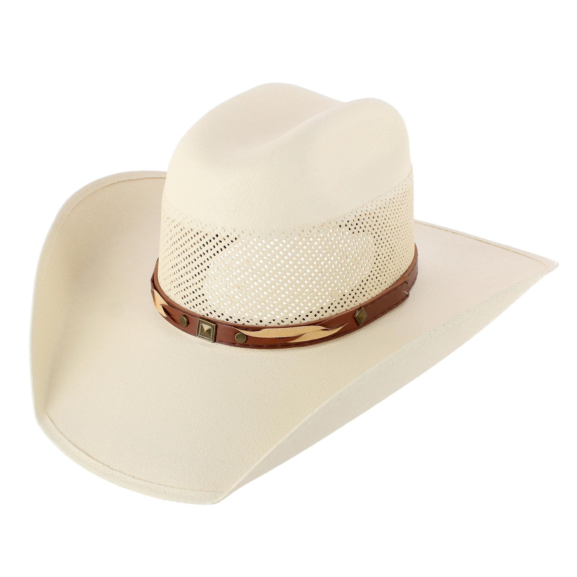 CTM® Men's Canvas Cowboy Western Hat - White