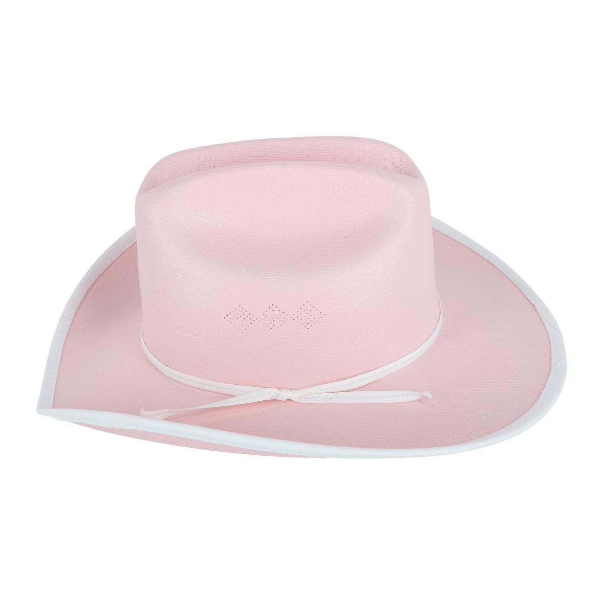 CTM® Girls Pink Western Canvas Hat with Ribbon Hatband - Light Pink