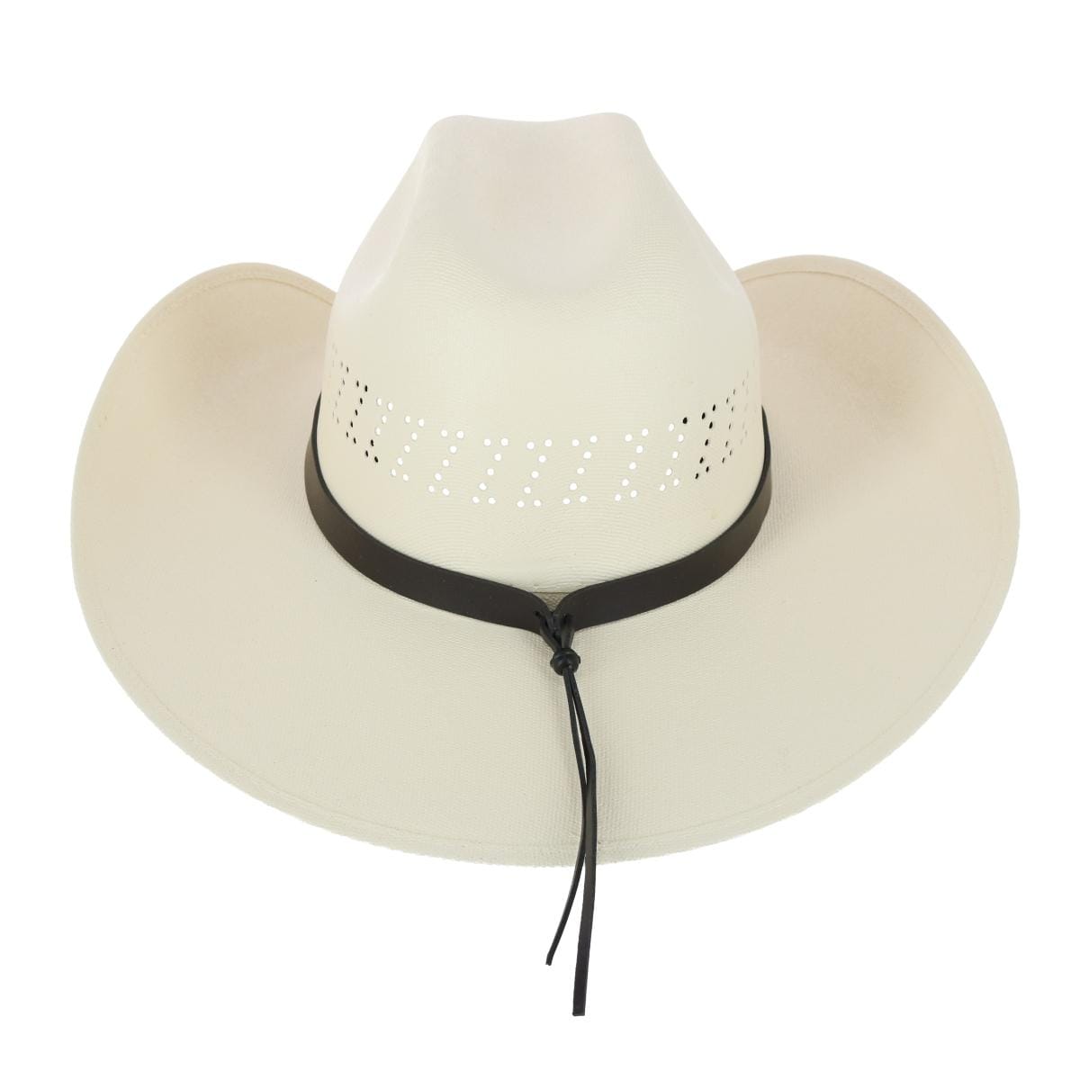 CTM® Men's Buffalo Crown Canvas Western Hat with Stitched Hatband - Natural