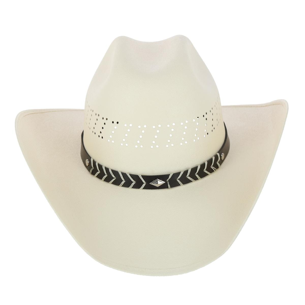 CTM® Men's Buffalo Crown Canvas Western Hat with Stitched Hatband - Men's Buffalo Crown Canvas Western Hat with Stitched Hatband