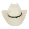 Men's Buffalo Crown Canvas Western Hat with Stitched Hatband