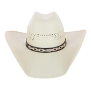 Men's Buffalo Crown Canvas Western Hat with Geometric Hatband