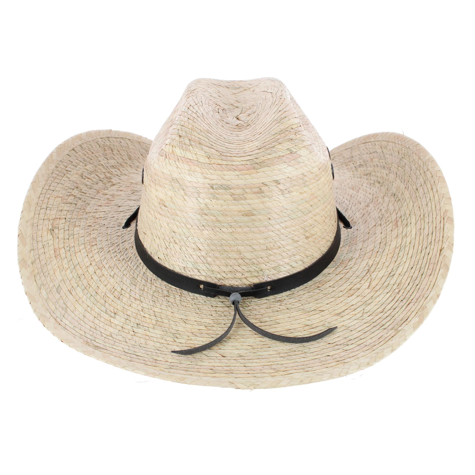 CTM® Men's Chihuahua Western Palm Leaf Cowboy Hat - White Palm
