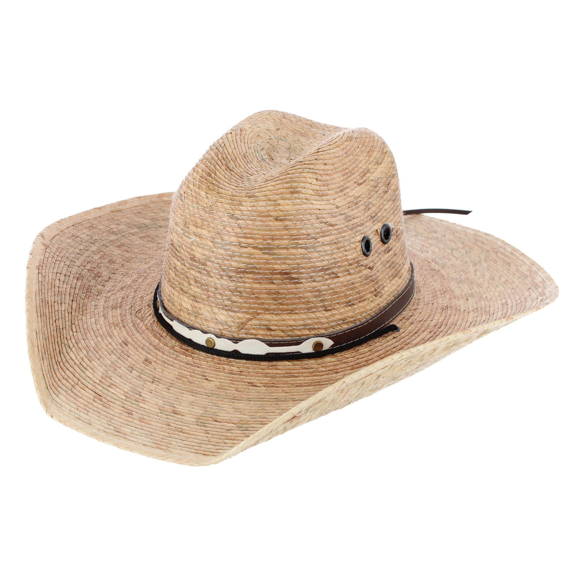 CTM® Men's Chihuahua Western Palm Leaf Cowboy Hat - Natural
