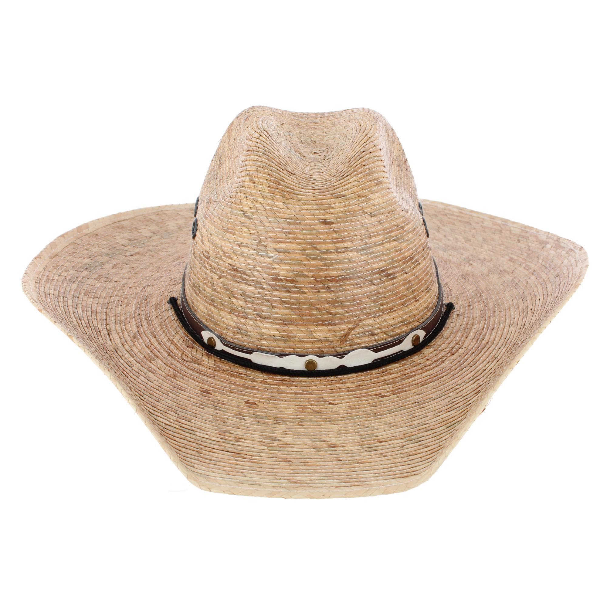 CTM® Men's Chihuahua Western Palm Leaf Cowboy Hat - Natural