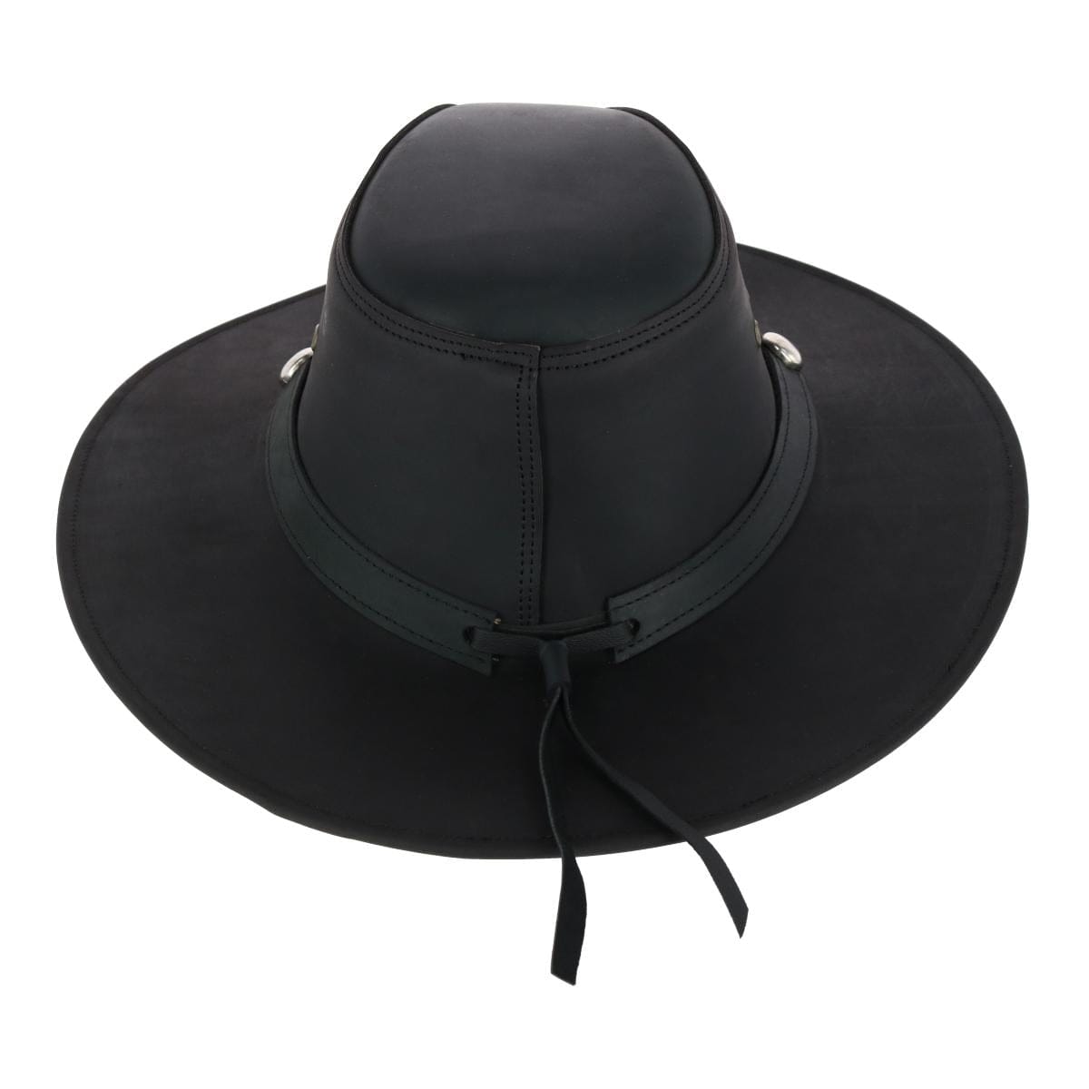CTM® Men's Leather Western Hat with Star Concho Hatband - Brown