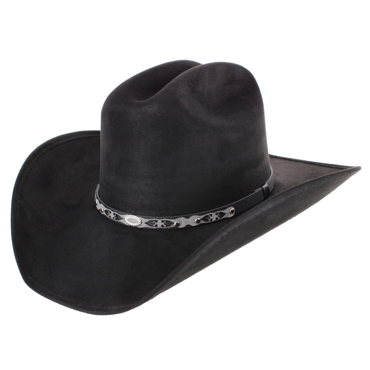 CTM® Men's Quality Suede Maverick Cowboy Hat - Black