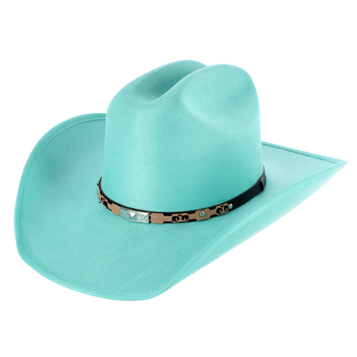 CTM® Men's Quality Suede Maverick Cowboy Hat - Turquoise