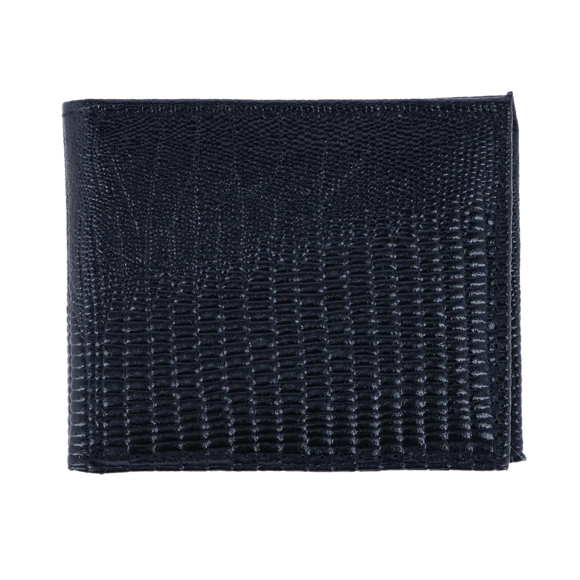 CTM® Men's Lizard Print Bifold Wallet - Black